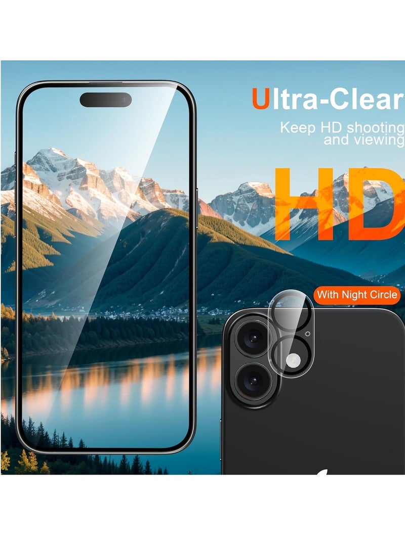 Generic New 2-Pack Screen Protector for iPhone 16 – Includes Privacy Screen Protectors and Camera Lens Protectors, 9H hardness, scratch-resistant tempered glass, easy installation, and drop protection. Ideal for keeping your iPhone screen safe while maintaining privacy and clear camera functionality.  - Image 4