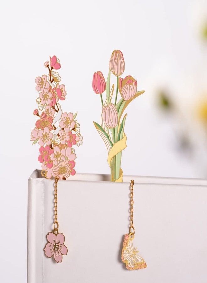BELLA GLOBE Teacher Appreciation Gifts Metal Flower Bookmarks for Women Unique Spiritual Gifts for Book Club Lovers & Readers Inspirational Personalized Book Markers for Friends Tulip - Image 5