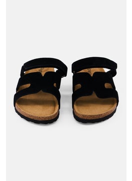 Algspar Men Velcro Closure Cork Sandals, Black  - Image 4
