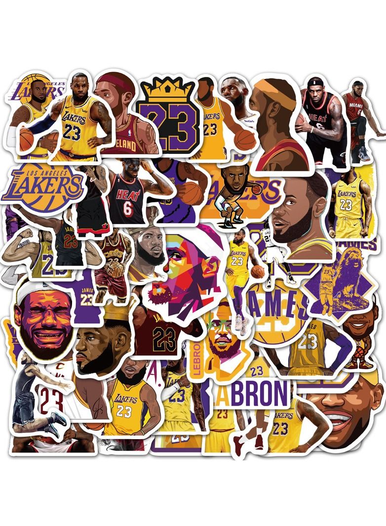 general 50-Piece LeBron James Cute Vinyl Waterproof Sticker