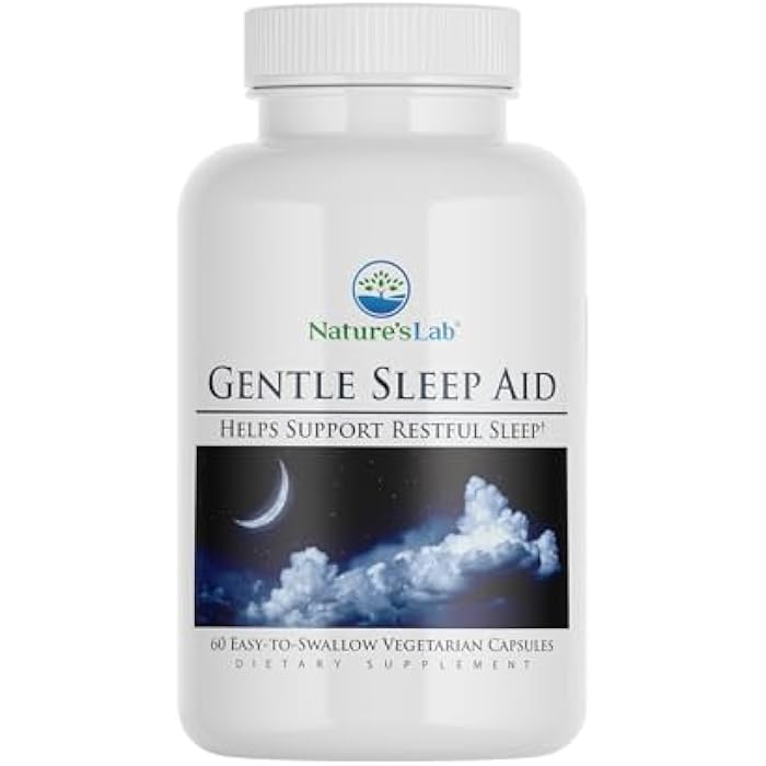 Nature's Lab Gentle Sleep Aid 60ct (30 Day Supply) - Melatonin, GABA, L-Theanine, Valerian Root, Chamomile and More - Image 1