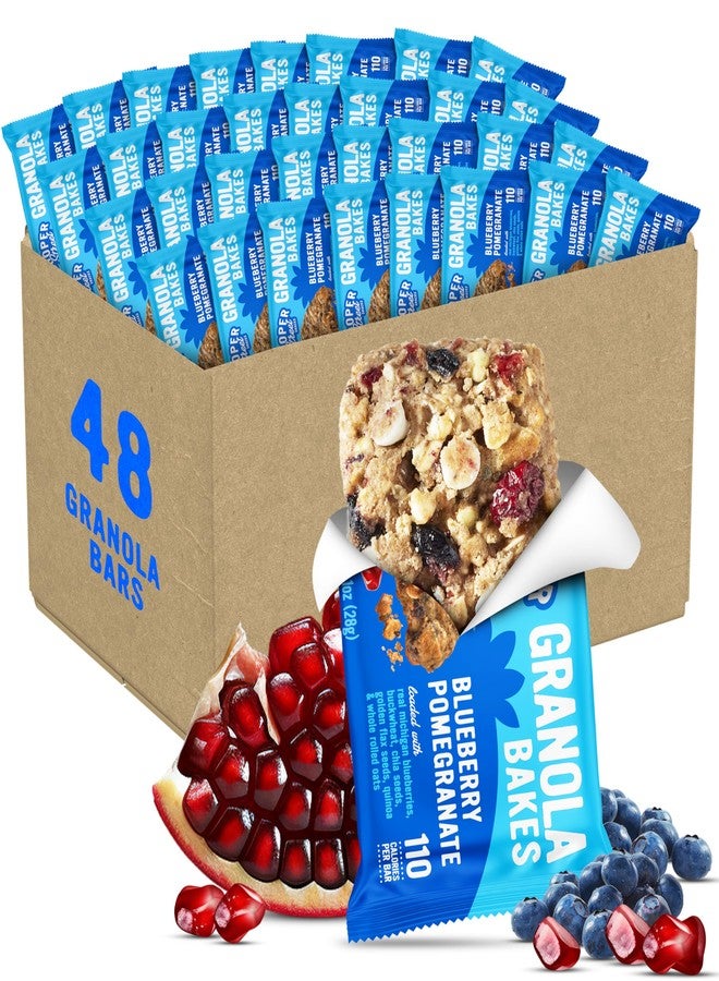 Cooper Street Blueberry Pomegranate Granola Bakes (48 Count) - Individually Wrapped Soft and Chewy Granola Bars Bulk - Low Sodium, Nut & Dairy Free - Perfect As Healthy Bulk Office or Classroom Snacks - Image 1