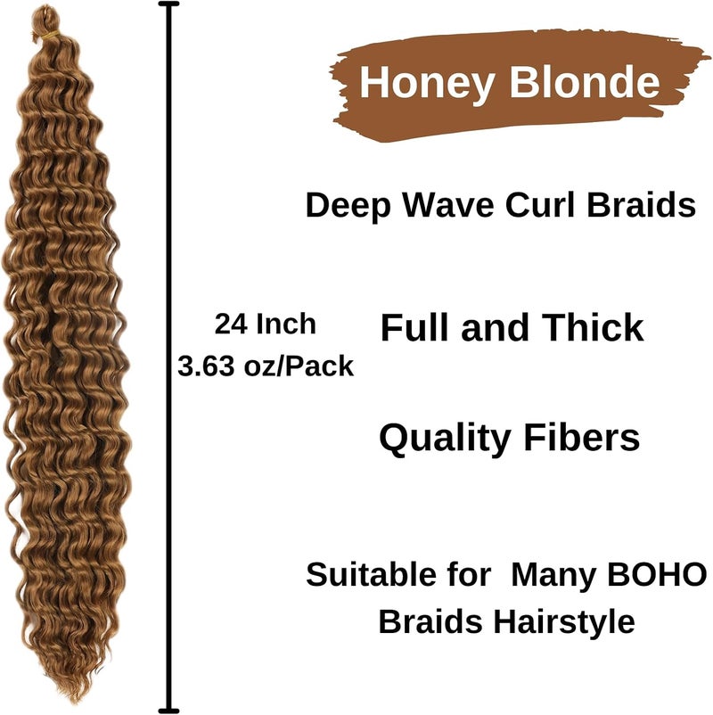 Leticia Honey Blonde Boho Hair for Braiding Color 27 Braiding Hair Pre Stretched Hypoallergenic Synthetic Knotless ez Braid Crochet Boho Braids Itch Free Non Toxic 26 Inch - Image 3