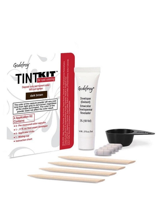 Godefroy Hair Color Kit for Spot Coloring, Covers Up Gray Hairs, Dark Brown, 4-Application Kit, Pack of 1 - Image 1