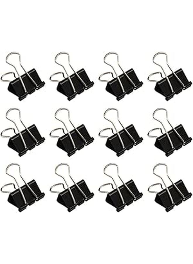 Abaodam 12pcs 51mm Black Metal Binder Clips Sturdy Document Paper Clamps For Office School Business Use - Image 1