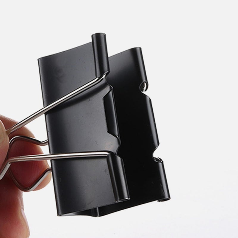 Abaodam 12pcs 51mm Black Metal Binder Clips Sturdy Document Paper Clamps For Office School Business Use - Image 5