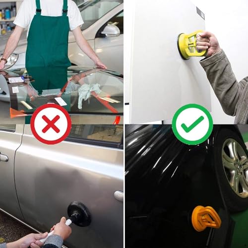 WFPOWER Yellow Suction Cup Dent Puller Handle Lifter 5inch / Dent Remover/Heavy Duty Glass Lifting Suction Cup with Small Suction Cup - Image 3
