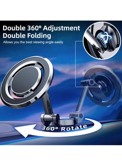 Excefore Car Mount Magnetic Phone Holder, for MagSafe Car Mount Folding Magnetic Phone Holder for Car, Phone Mount Holder for Car Vent Magnetic for iPhone 14 13 12 Pro Plus Max Mini MagSafe Case & All Phones  - Image 5