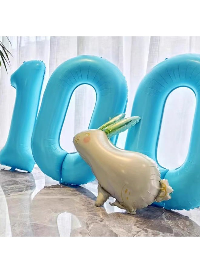 Kelfuoya 40 Inch Giant Number 0 Balloon Light Blue Foil Balloons for 10th 20th 30th 40th 50th 60th Birthday Decorations, Baby Shower Party Supplies 100 Anniversary Events Decorations - Image 5