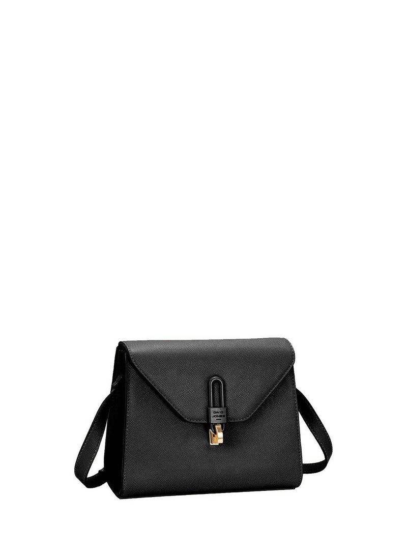 David Jones Shoulder Bag for Women, faux Leather Hobo Crossover Fashion Handbag Purse Color BLACK - Image 1