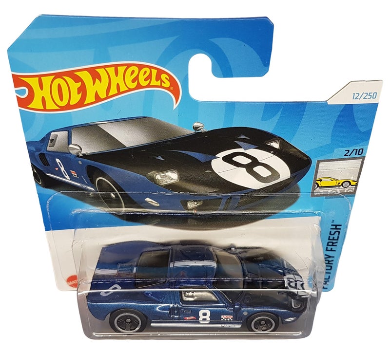 Hot Wheels Hot Wheels - Ford GT40 - Factory Fresh 2/10 - HTD34 - Short Card - Good Year - Autolite - Dark Blue Metallic - Mattel 2024-1:64  - Image 2