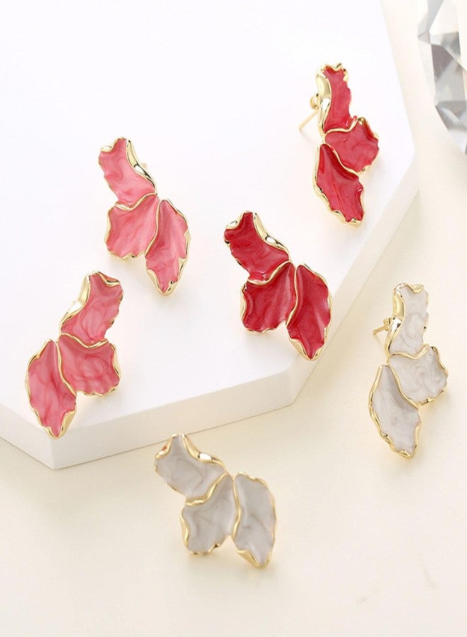 MIFYNN أقراط زهور غير منتظمة - أقراط متدلية كبيرة بتلات للنساء، مصنوعة من المعدن، بدون أحجار كريمة - Image 4