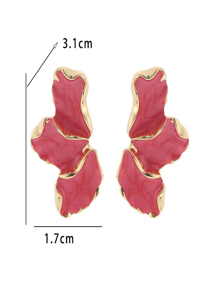 MIFYNN أقراط زهور غير منتظمة - أقراط متدلية كبيرة بتلات للنساء، مصنوعة من المعدن، بدون أحجار كريمة - Image 5
