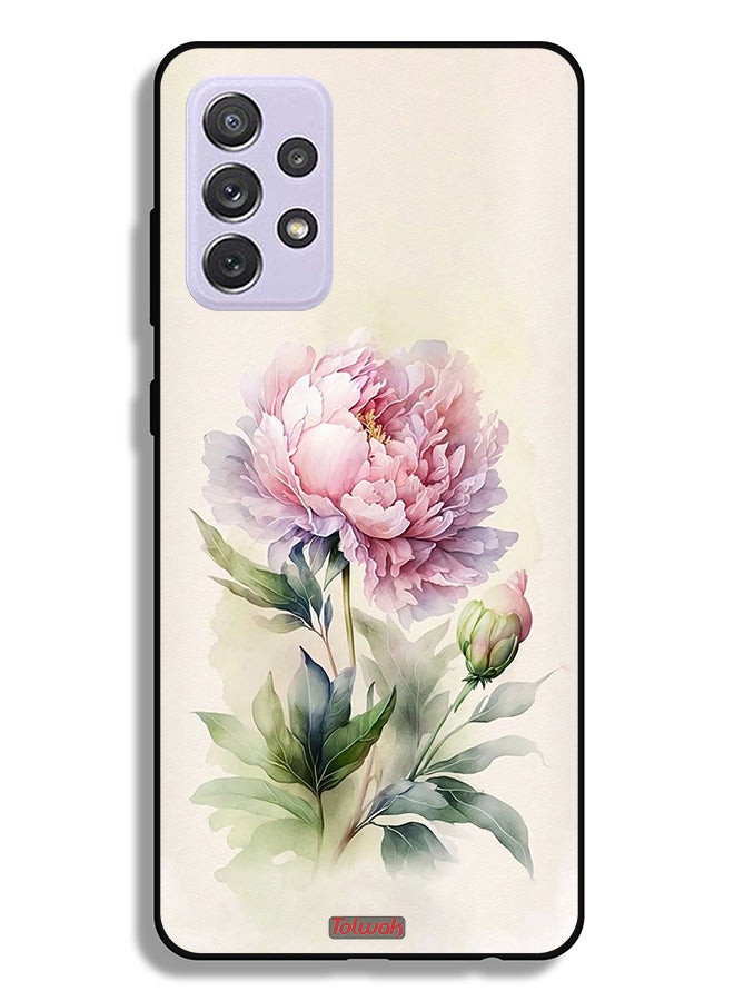 Tolwak غطاء حماية لهاتف Samsung Galaxy A72 5G برسومات فنية بألوان مائية وردية - Image 1