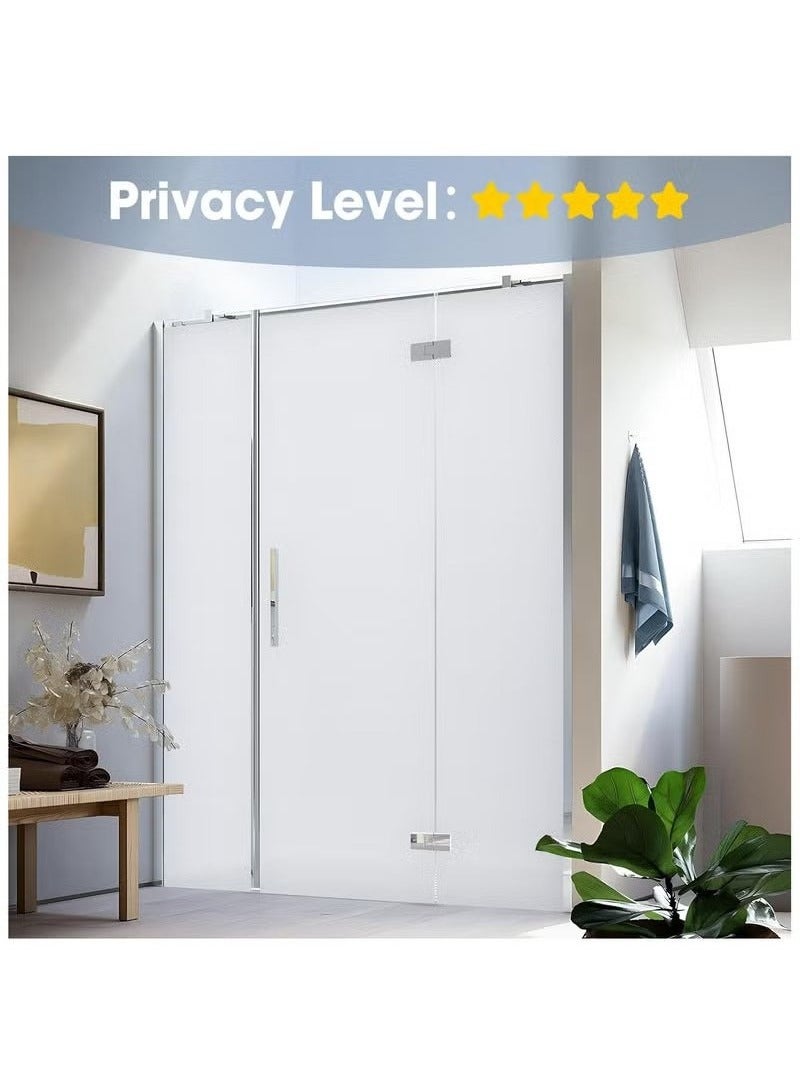 Window Privacy Film Frosted Glass Static - Cling - Non-Adhesive Opaque Vinyl Roll - Anti-UV Sticker Heat Control Sun Blocking Does not Affect Natural Light Enter (White Scrub, 90 * 200cm) - Image 5