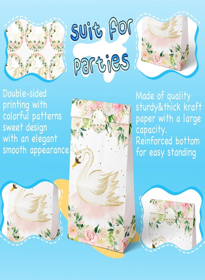 HaPiBiDesign 24 PCS Swan Party Favor Bags With Stickers - Candy and Goodie Gift Treat Bags for Swan Themed Birthday Party Supplies - Image 4