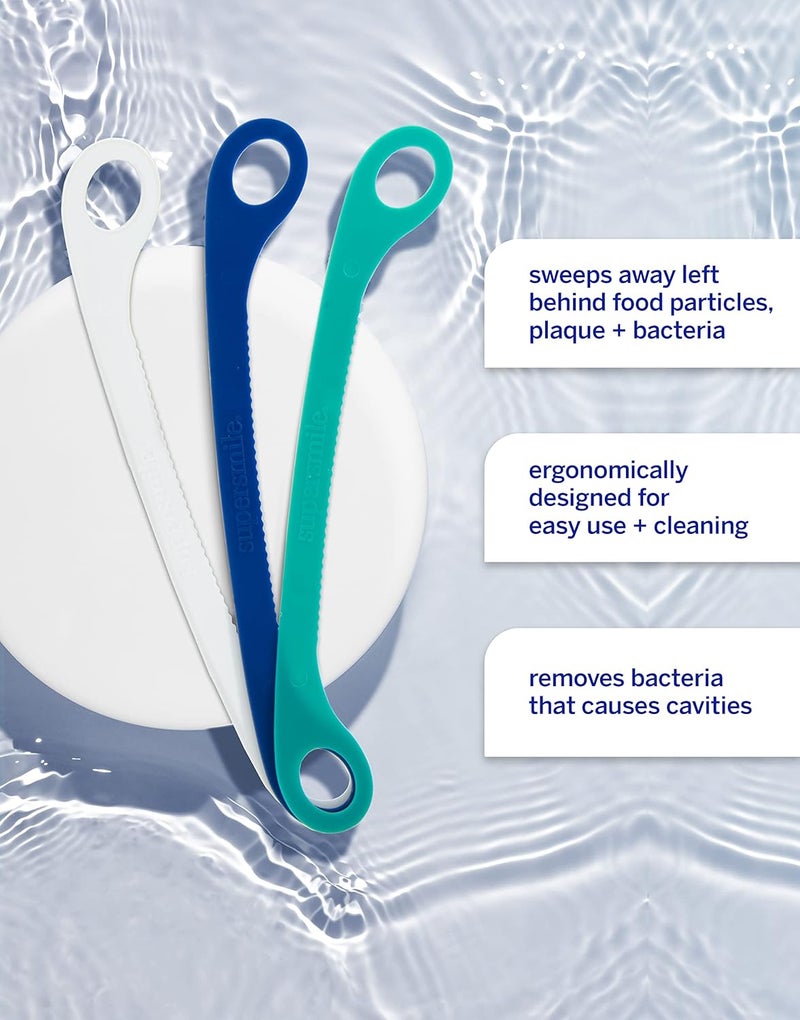 Supersmile Ripple Edge Tongue Cleaner Ergonomic Reusable Tongue Scraper 3 Count - Image 4