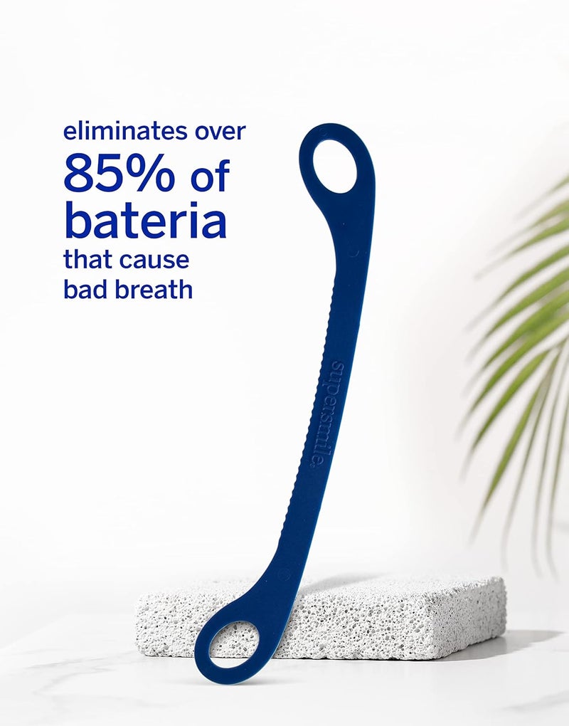 Supersmile Ripple Edge Tongue Cleaner Ergonomic Reusable Tongue Scraper 3 Count - Image 2