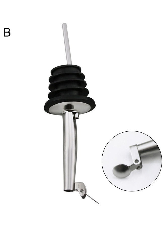 NIBEMINENT Stainless Steel Bottle Pourer With Lid Silver/Black - Image 1