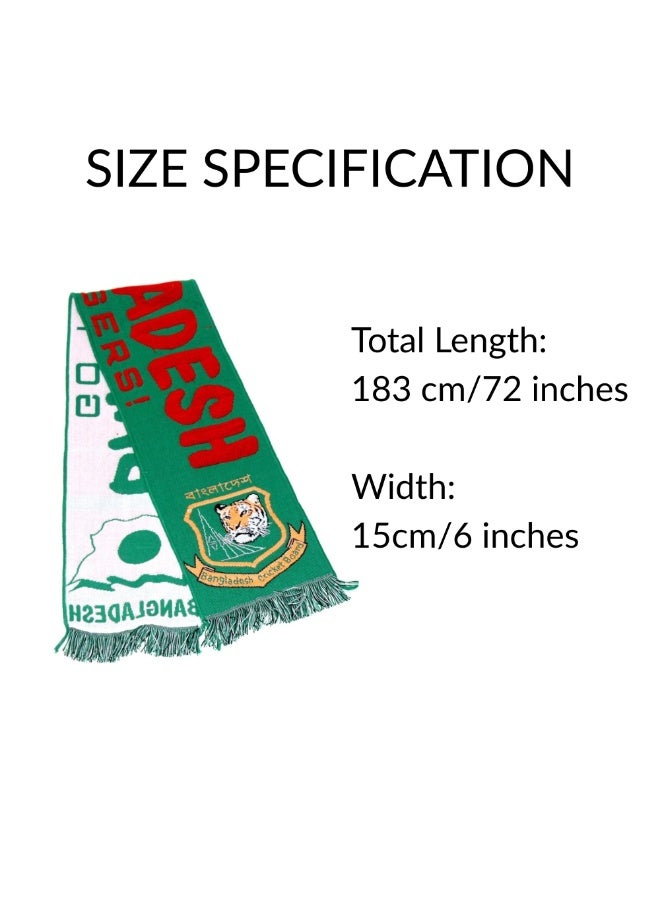 برينت شوب فور مي وشاح بنغلاديش - مثالي للرياضة والاحتفالات الوطنية والمسيرات والكريكيت والأنشطة الخارجية - إكسسوار مريح وأنيق لكل مناسبة - Image 3