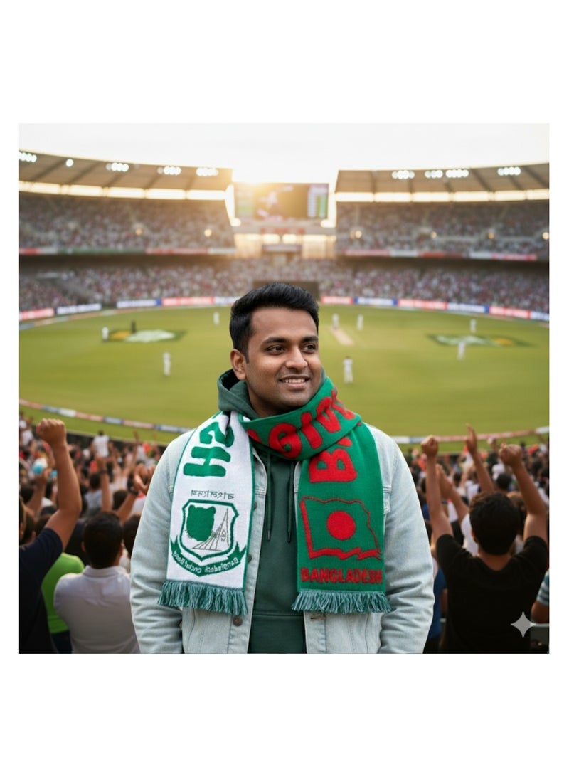 برينت شوب فور مي وشاح بنغلاديش - مثالي للرياضة والاحتفالات الوطنية والمسيرات والكريكيت والأنشطة الخارجية - إكسسوار مريح وأنيق لكل مناسبة - Image 5