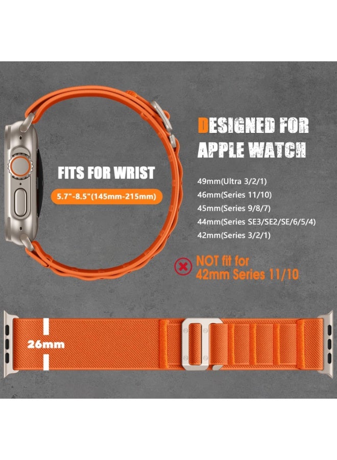 مجموعة من 4 أساور متوافقة مع ساعة Apple Watch مقاس 49 مم و46 مم و45 مم و44 مم و42 مم للرجال والنساء، أساور رياضية من النايلون لساعة Apple Watch Ultra 2&1 وiWatch Series 9 و8 و7 SE و6 و5 و4 و3 و2 و1 - Image 2