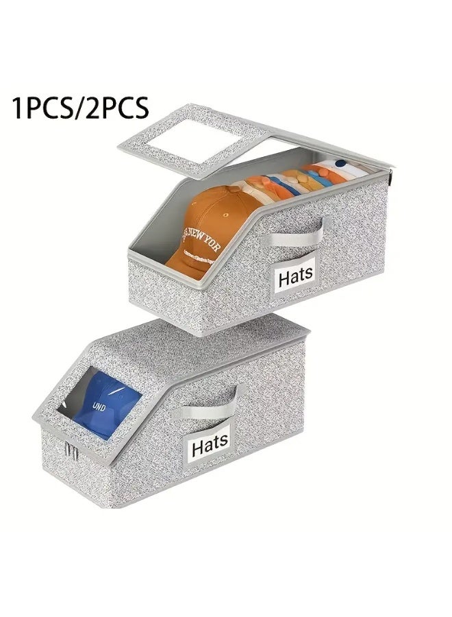 Bukela 2pc Nesting Storage Bag, Multi-Purpose Hat Organizer, Large Capacity Stackable Baseball Cap Holder for Home Use - Image 1