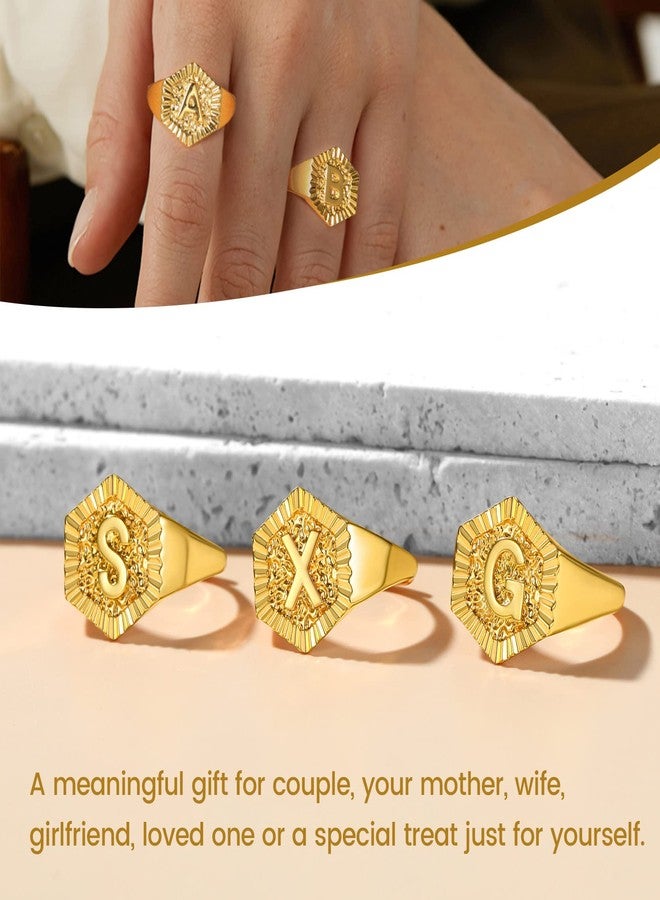 KeyStyle K Letters Ring Gold Rings for Women Non Tarnish, Adjustable Initial Ring for Hip Hop Rapper, Adjustable, 18k Gold Plated - Image 3