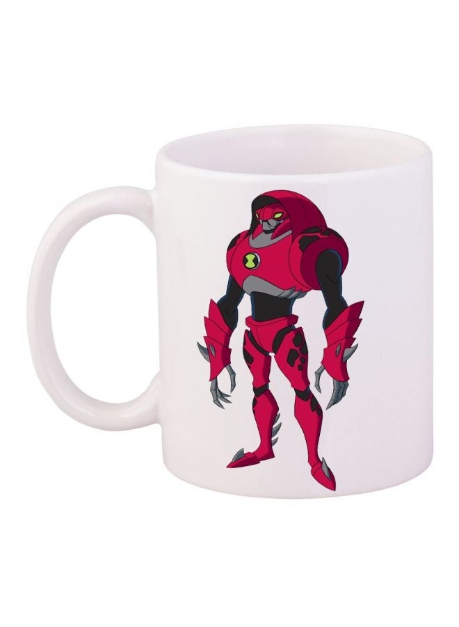 RYN Cartoon Printed Coffee Mug White/Red/Black 11ounce