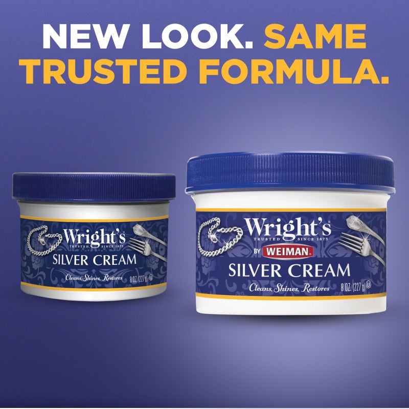 Wright's by Weiman Silver Cleaner and Polish Cream - Gently Clean and Remove Tarnish without Scratching, Ammonia-Free, 8 Ounce, 2 Pack with Polishing Cloth - Image 2