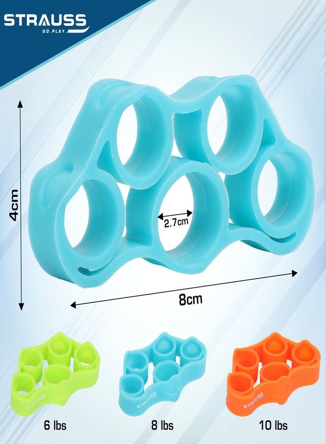 Strauss Finger Stretcher | Hand Strengthener for Carpal Tunnel Relief and Grip Strength | Silicone Finger Gripper and Finger Stretcher | Ideal for All Skill Levels, (Blue) - Image 4