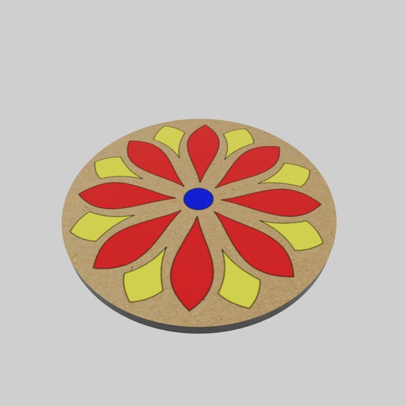 PICRAZEE أطباق دائرية مسبقة العلامة من MDF الصنوبر الهندسي 12 بحجم 4x4 بوصة وسمك 5.5 مم - مثالية للفنون والحرف اليدوية، فن الراتنج، الديكوباج، ومشاريع DIY - Image 5