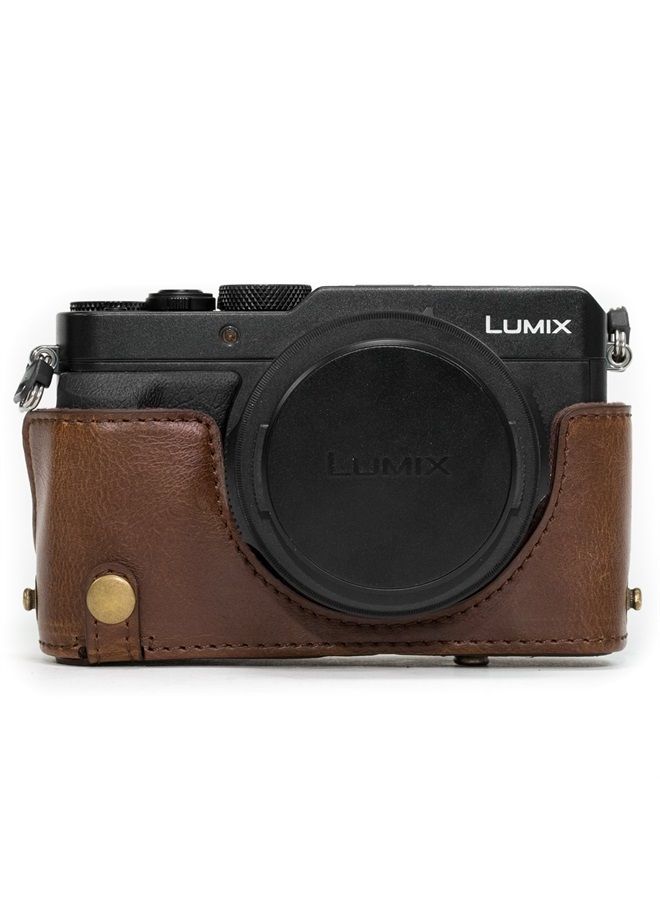 MegaGear "Ever Ready Protective Leather Camera Case, Bag for Panasonic LUMIX LX100, DMC-LX100 Camera (Dark Brown) - Image 2