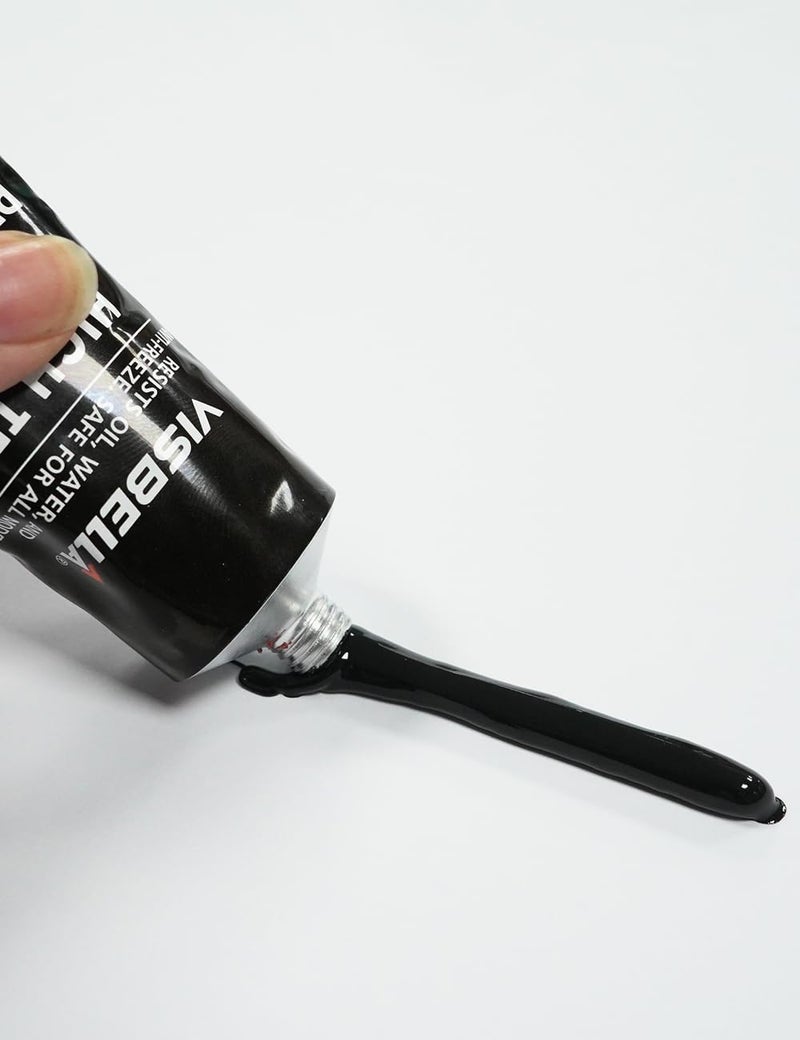 Visbella High Temperature RTV Silicone Gasket Maker, Sealed Oil Resistant Waterproof Quick Dry Liquid for Bonding Internal Combustion Engines, Steam Turbines, Automotive Engine Parts 3.7OZ (Black) - Image 1
