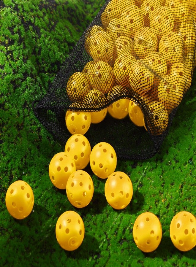 MiniInflat 80 Pack Practice Golf Balls Limited Flight 42 mm Golf Training Airflow Hollow Plastic Ball for Women Men Indoor Outdoor Driving Range Swing Practice Home(Yellow) - Image 4