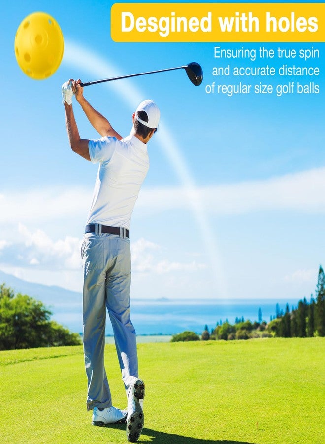 MiniInflat 80 Pack Practice Golf Balls Limited Flight 42 mm Golf Training Airflow Hollow Plastic Ball for Women Men Indoor Outdoor Driving Range Swing Practice Home(Yellow) - Image 5