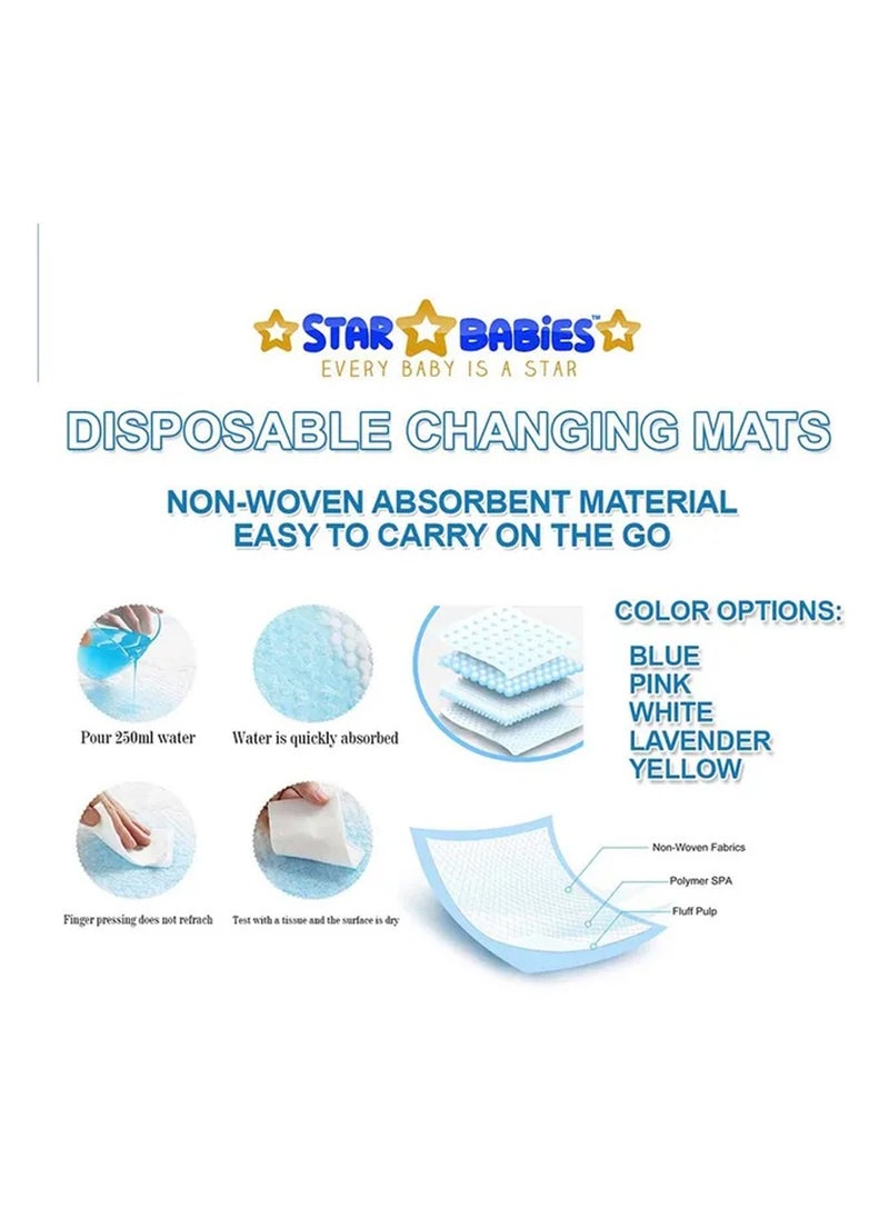 A TO Z A to Z - Disposable Changing Mat size (45cm x 60cm) Large- Premium Quality for Baby Soft Ultra Absorbent Waterproof - Pack of 90 - Lavender  - Image 3