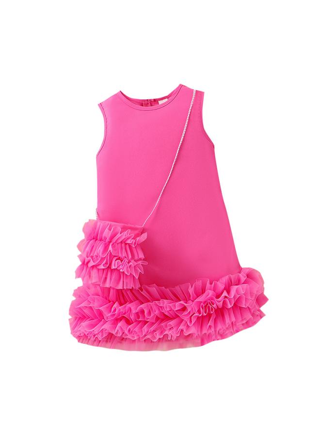 Summer New Trendy Children's Wear Small And Medium-sized Children's Girls Sleeveless Mesh Cake Skirt Dress Bag 