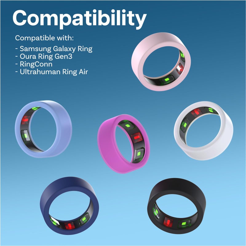 MMOBIEL Ring Protector for Samsung Galaxy Ring [6 Pack] Silicone Cover for Samsung Galaxy Smart, Oura Gen3 etc. – Elastic Case for Gym and Working Out - Size 6/7/8/9/10/11/12/13 - Image 2