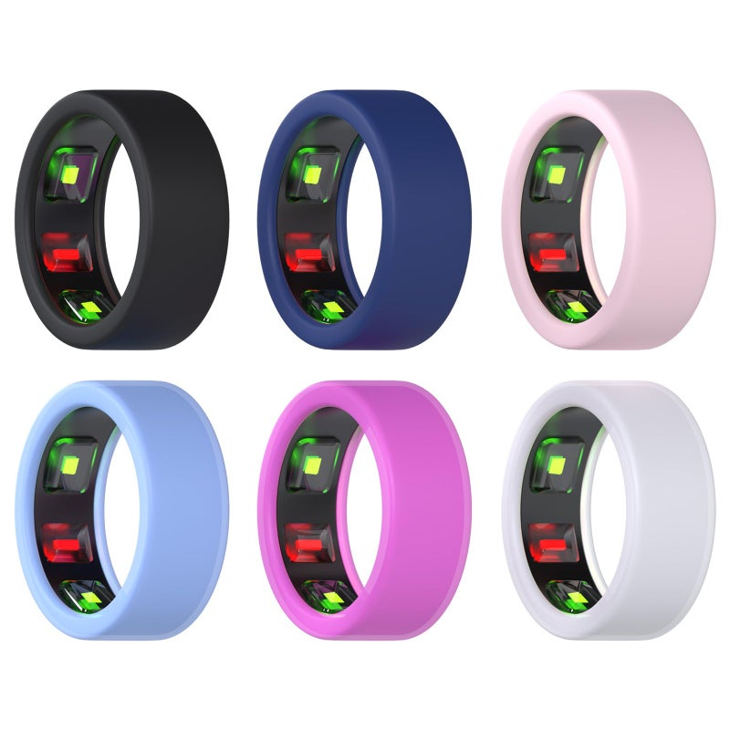 MMOBIEL Ring Protector for Samsung Galaxy Ring [6 Pack] Silicone Cover for Samsung Galaxy Smart, Oura Gen3 etc. – Elastic Case for Gym and Working Out - Size 6/7/8/9/10/11/12/13 - Image 1