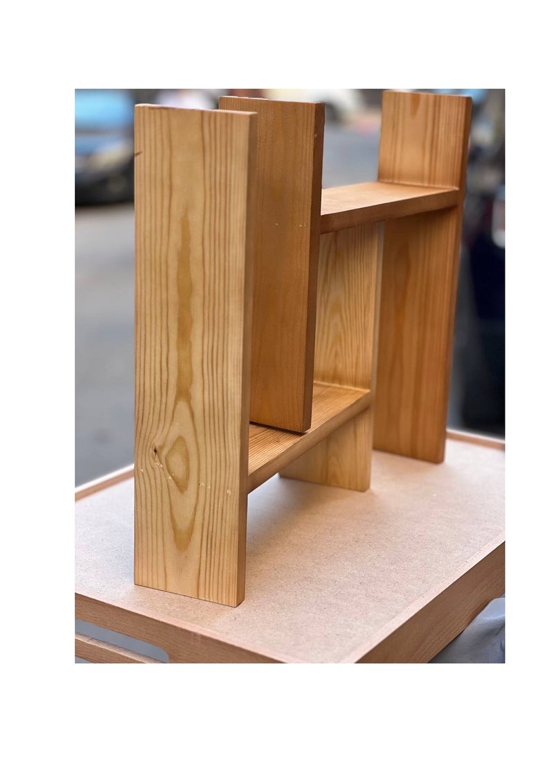 Generic - H-shaped organizer for every kitchen and home. You can organize your kitchen with ease. Spice sets, oil and vinegar bottles, butter cans. Use it as a coffee corner with its mugs, coffee machine, and everything you need. Or use it as a book or desk organizer. Made of 1.8 cm thick wood with melamine veneer to resist water and vapors. Height: 42 cm, depth: 11 cm, and the width can be controlled. - Image 1