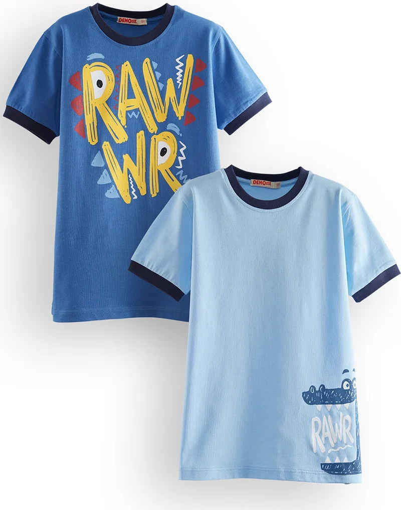 Denokids Rawr Boy 2 Pack T-shirt