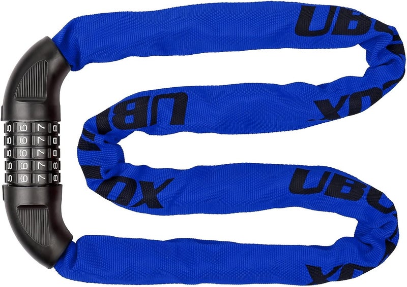 UBULLOX Bike Chain Lock 4FT Bike Lock 5-Digit Combination Anti-Theft Bicycle Locks Resettable Chain for Scooter, Motorcycle and More, Blue - Image 1