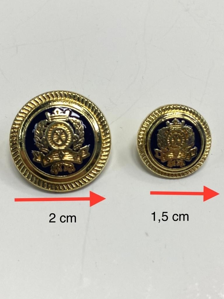 Karan Tuhafiye Karan Haberdashery Blazer Jacket Button Set 12 Gold Navy Blue Inside  - Image 3