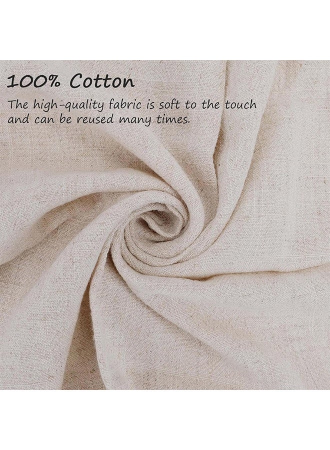 غنافوتو مناديل قطنية من الكتان، 6 قطع مصنوعة يدويًا مع أطراف مهدبة، 16.5 × 16.5 بوصة، مناديل عشاء مربعة ناعمة وريفية لحفلات الزفاف والحفلات، لون عاجي - Image 3