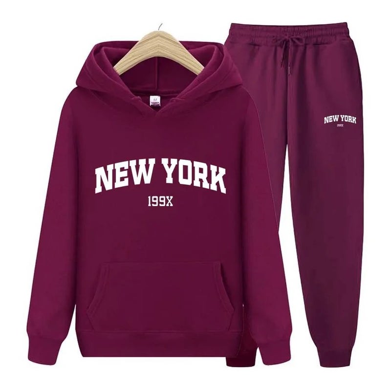 2023 Autumn New York Newyork Letters Men'S And Women'S Sweater Sweatpants Suit Couple Hoodie Sportswear - Image 2