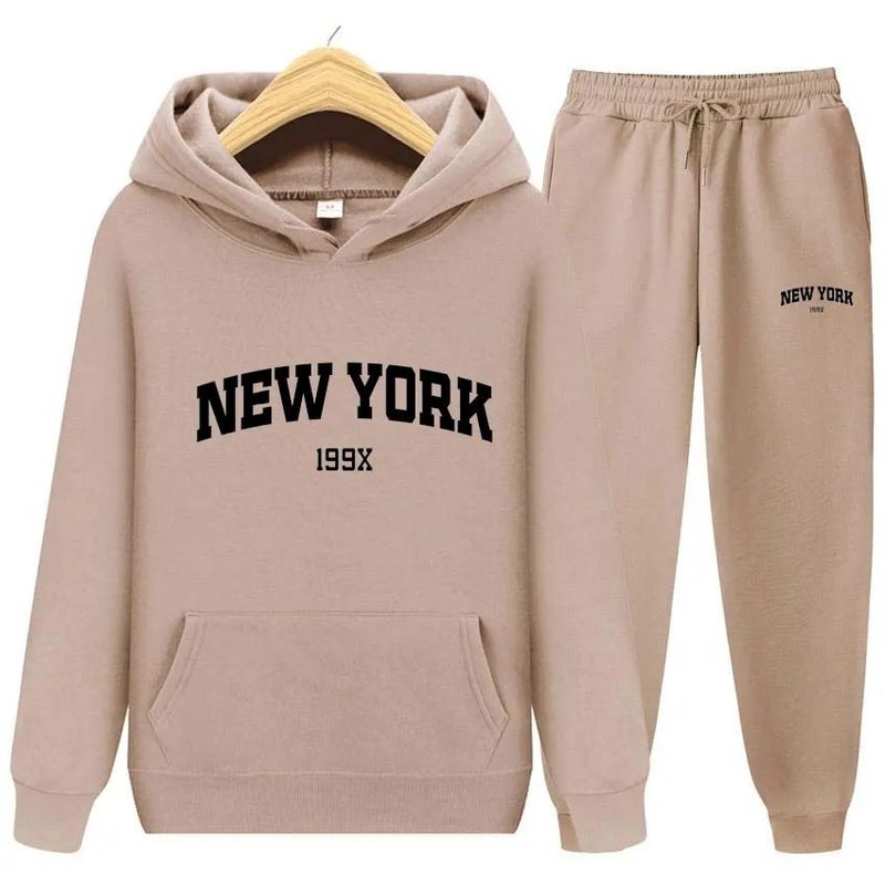 2023 Autumn New York Newyork Letters Men'S And Women'S Sweater Sweatpants Suit Couple Hoodie Sportswear - Image 1