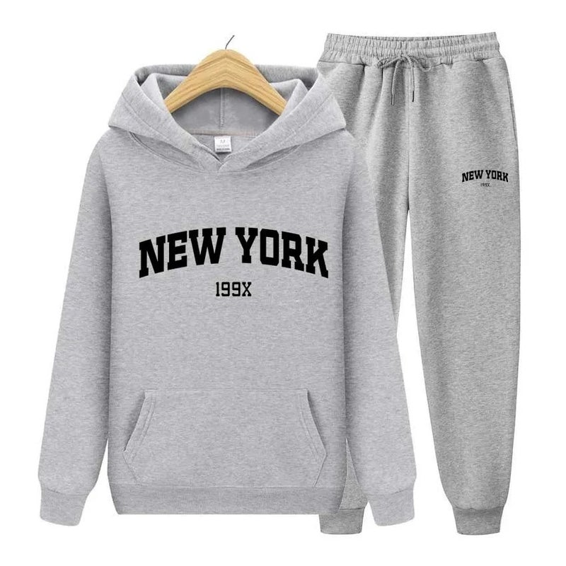 2023 Autumn New York Newyork Letters Men'S And Women'S Sweater Sweatpants Suit Couple Hoodie Sportswear - Image 3