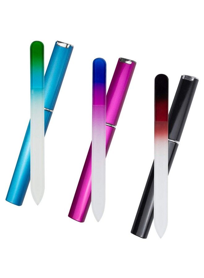 EAONE 3 Pack Glass Nail File Eaone Crystal Nail Files Doublesided Etched Fingernail Glass Nail Files For Natural Nails Professional Nail Care Tool Stocking Stuffers For Women Nail Foot Tool With Case - Image 2