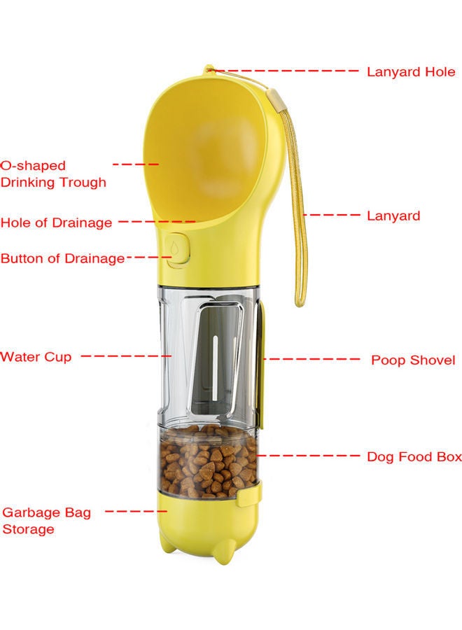Loquat Pet Travel Leak Proof Water Cup Yellow/Clear 27 x 10 10cm - Image 3